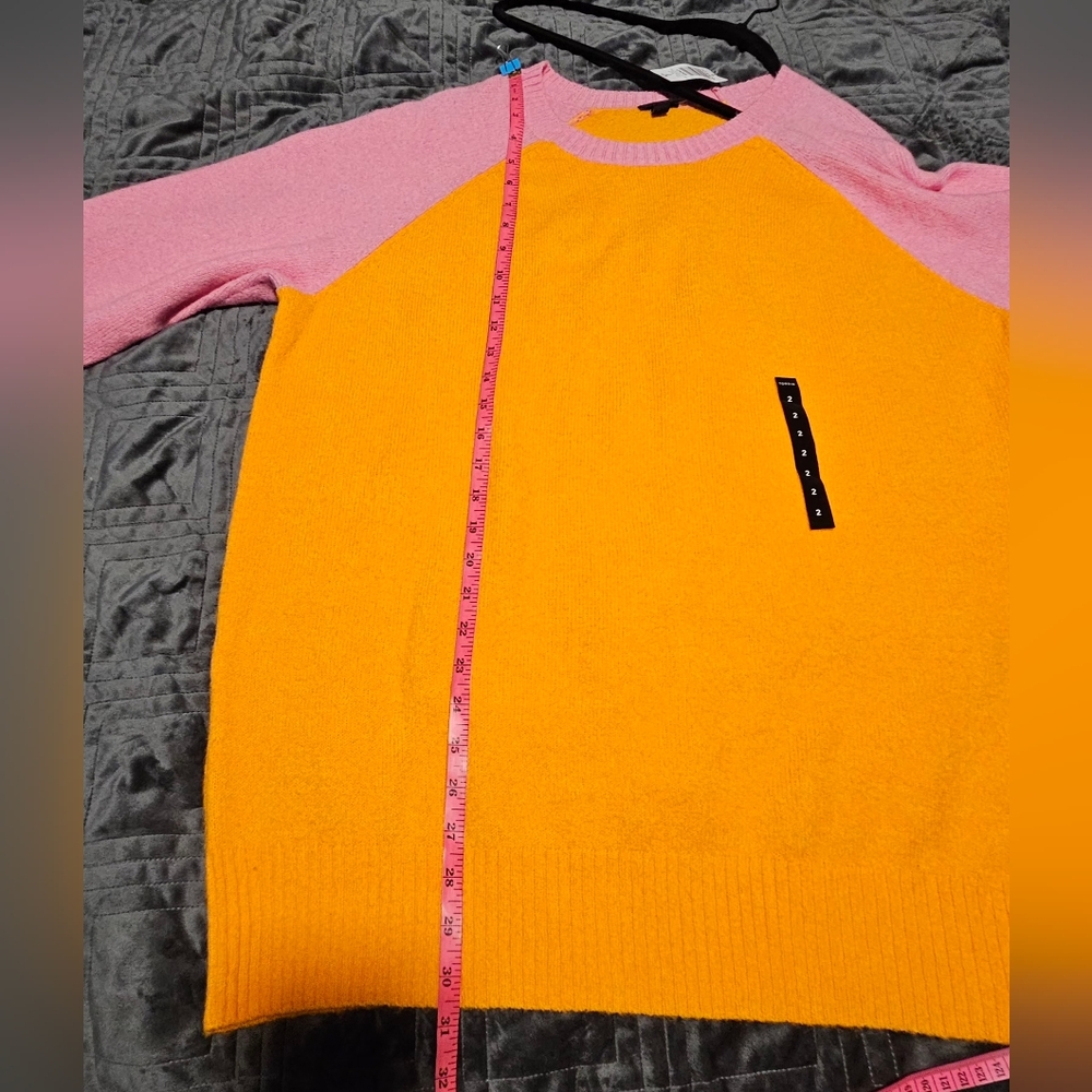Torrid Vegan Cashmere Pink/Orange Color-Block Pullover Sweater Size 2X NWT - Picture 10 of 16